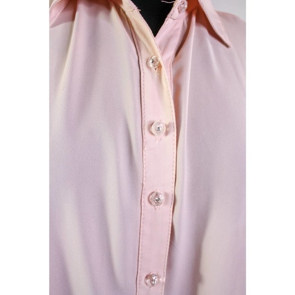 Mesmerize Blouse Top Button Up Long Pink Size M - Picture 2 of 5